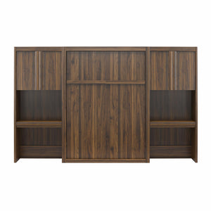 Signature Sleep Paramount Murphy Bed with Desk Cabinets - Columbia Walnut - Full
