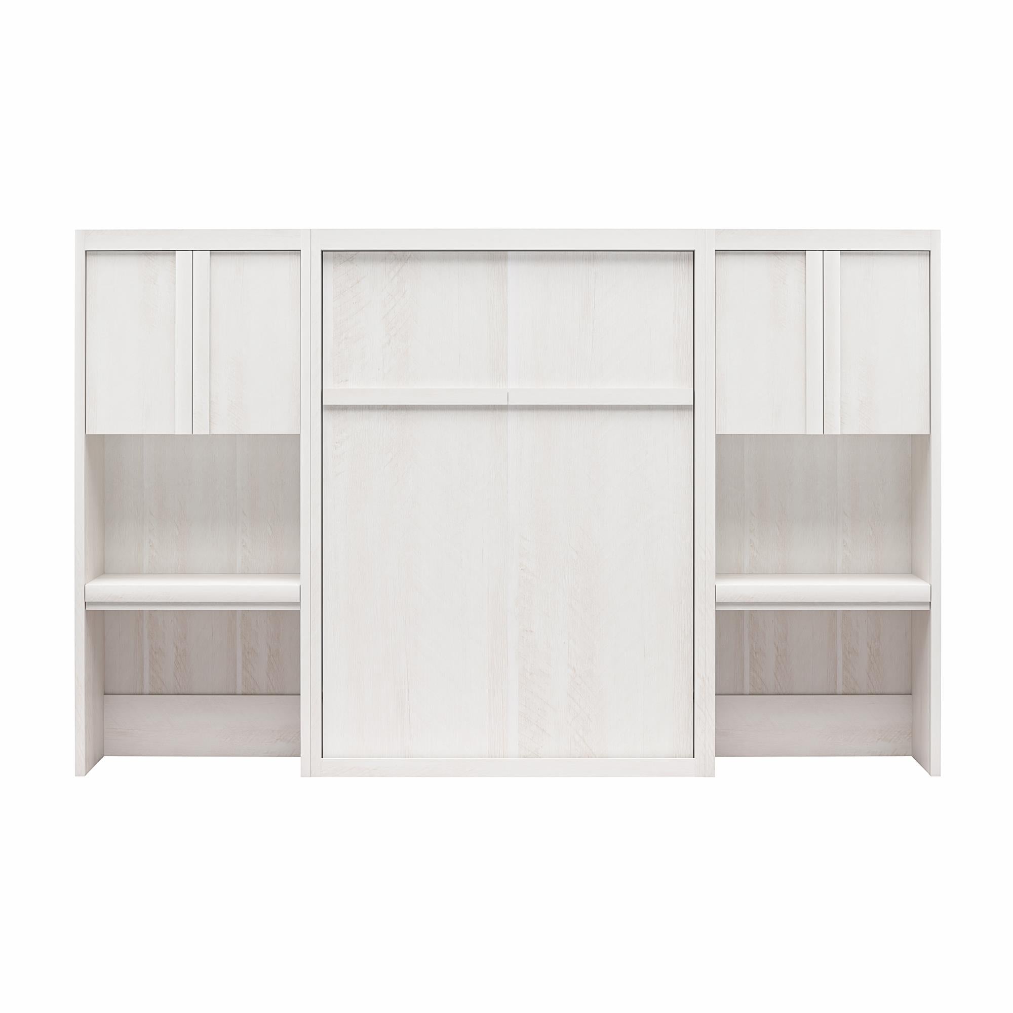 Signature Sleep Paramount Murphy Bed with Desk Cabinets - Ivory Oak - Full