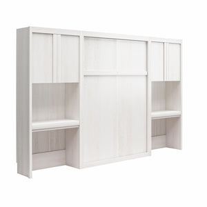 Signature Sleep Paramount Murphy Bed with Desk Cabinets - Ivory Oak - Full