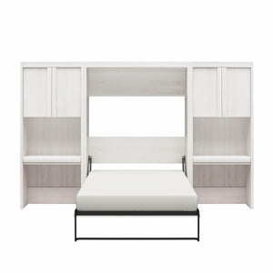 Signature Sleep Paramount Murphy Bed with Desk Cabinets - Ivory Oak - Full