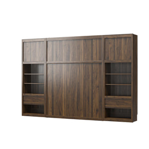 Signature Sleep Paramount Murphy Bed with Nightstand Cabinets - Columbia Walnut - Full