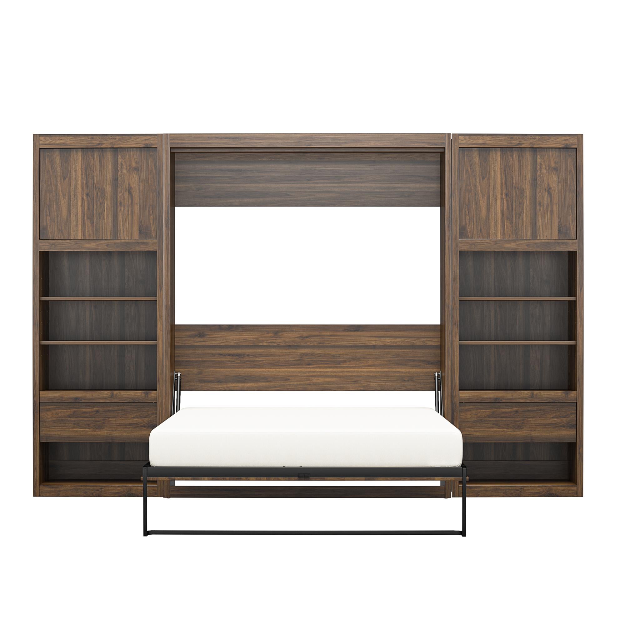 Signature Sleep Paramount Murphy Bed with Nightstand Cabinets - Columbia Walnut - Full