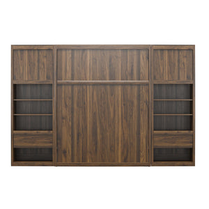 Signature Sleep Paramount Murphy Bed with Nightstand Cabinets - Columbia Walnut - Full