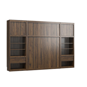 Signature Sleep Paramount Murphy Bed with Nightstand Cabinets - Columbia Walnut - Full