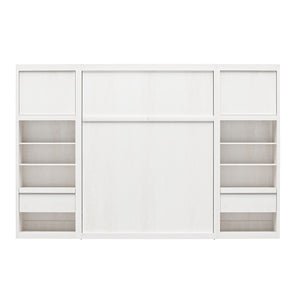 Signature Sleep Paramount Murphy Bed with Nightstand Cabinets - Ivory Oak - Full