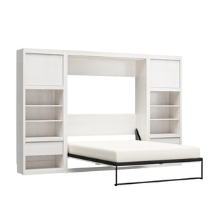 Signature Sleep Paramount Murphy Bed with Nightstand Cabinets - Ivory Oak - Full