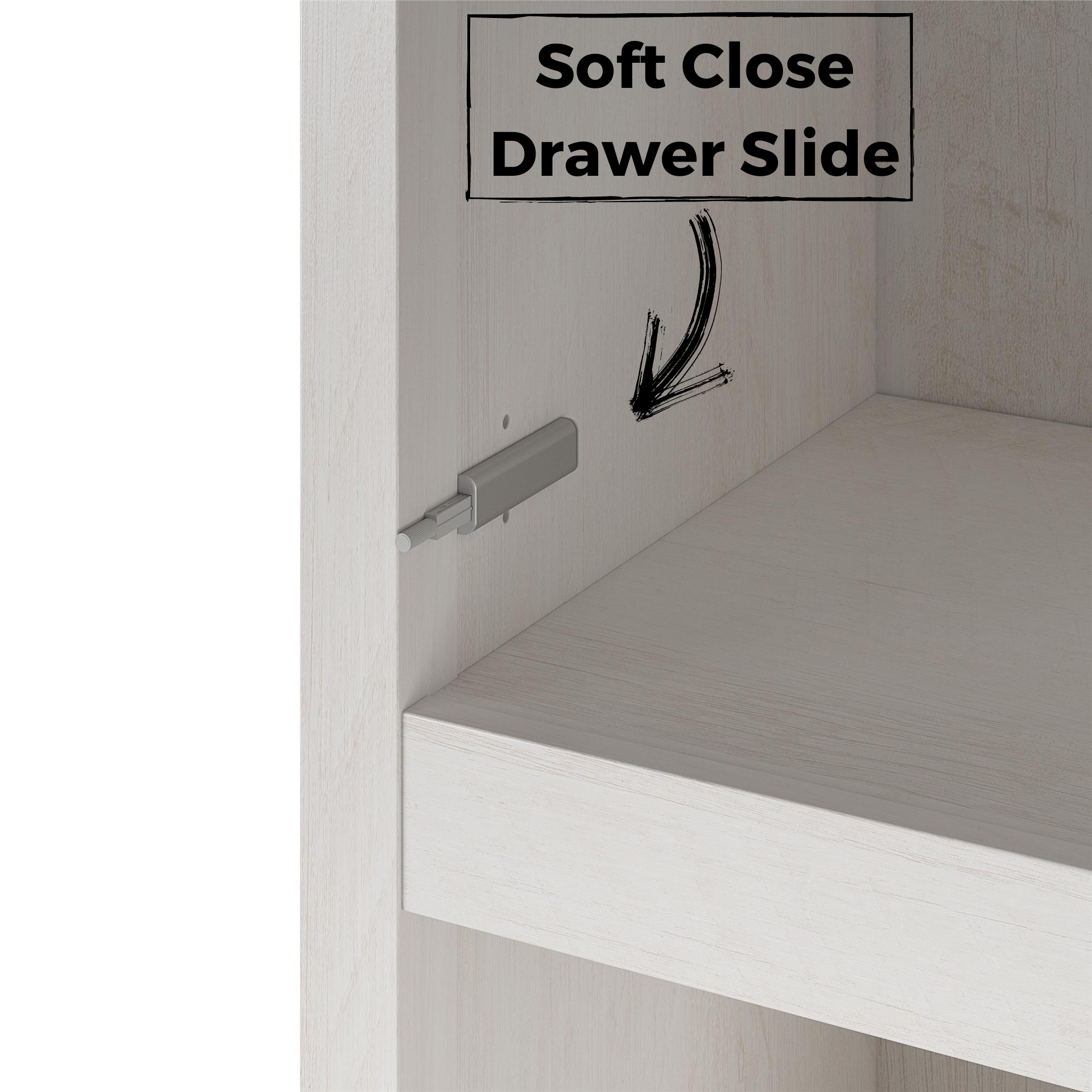 Signature Sleep Paramount Murphy Bed with Nightstand Cabinets - Ivory Oak - Full