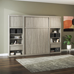 Signature Sleep Paramount Murphy Bed with Nightstand Cabinets - Gray Oak - Full