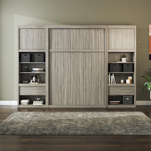 Signature Sleep Paramount Murphy Bed with Nightstand Cabinets - Gray Oak - Full