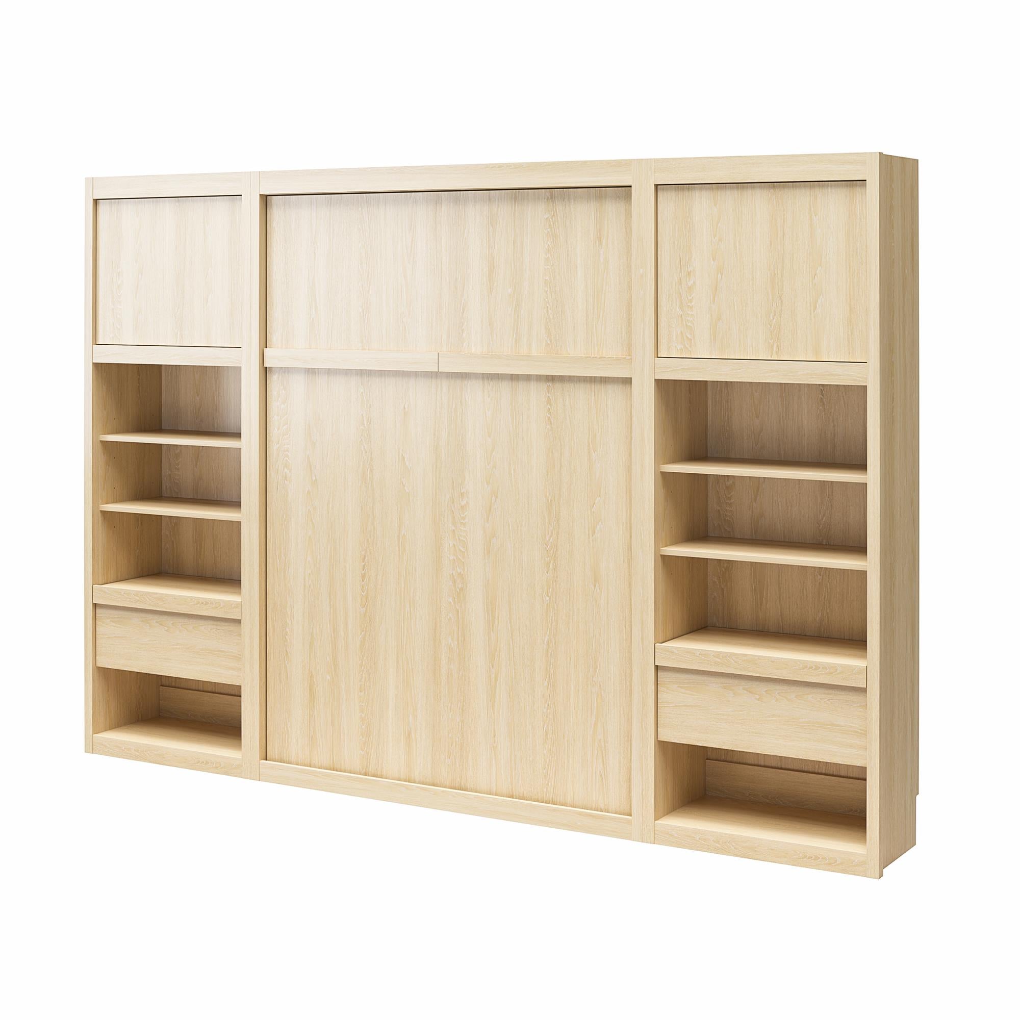 Signature Sleep Paramount Murphy Bed with Nightstand Cabinets - Monterey Oak - Full