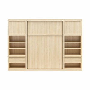 Signature Sleep Paramount Murphy Bed with Nightstand Cabinets - Monterey Oak - Full