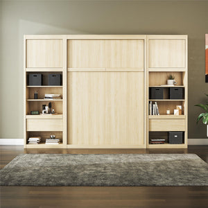 Signature Sleep Paramount Murphy Bed with Nightstand Cabinets - Monterey Oak - Full
