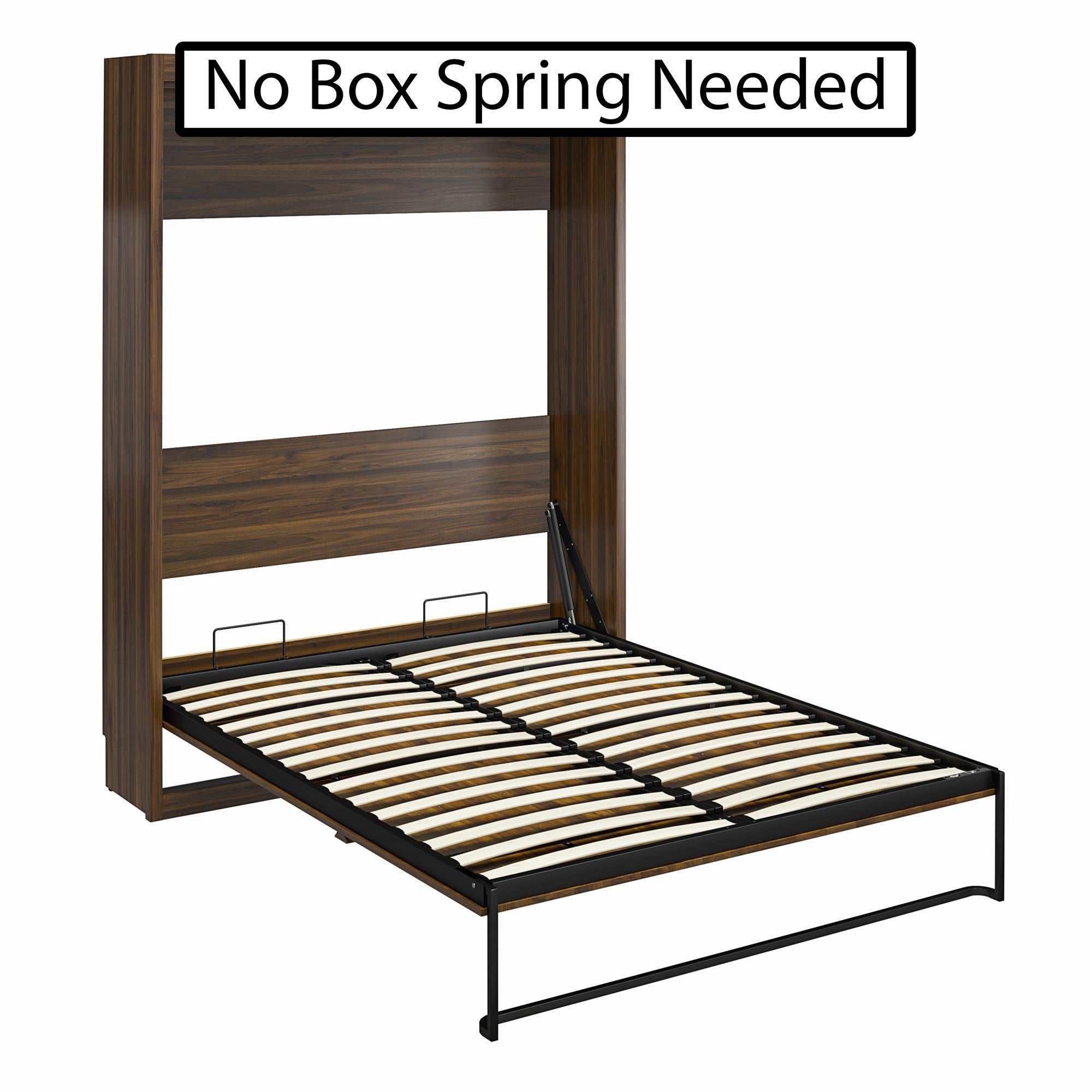 Signature Sleep Paramount Murphy Bed with Bookcase Cabinets - Columbia Walnut - Full