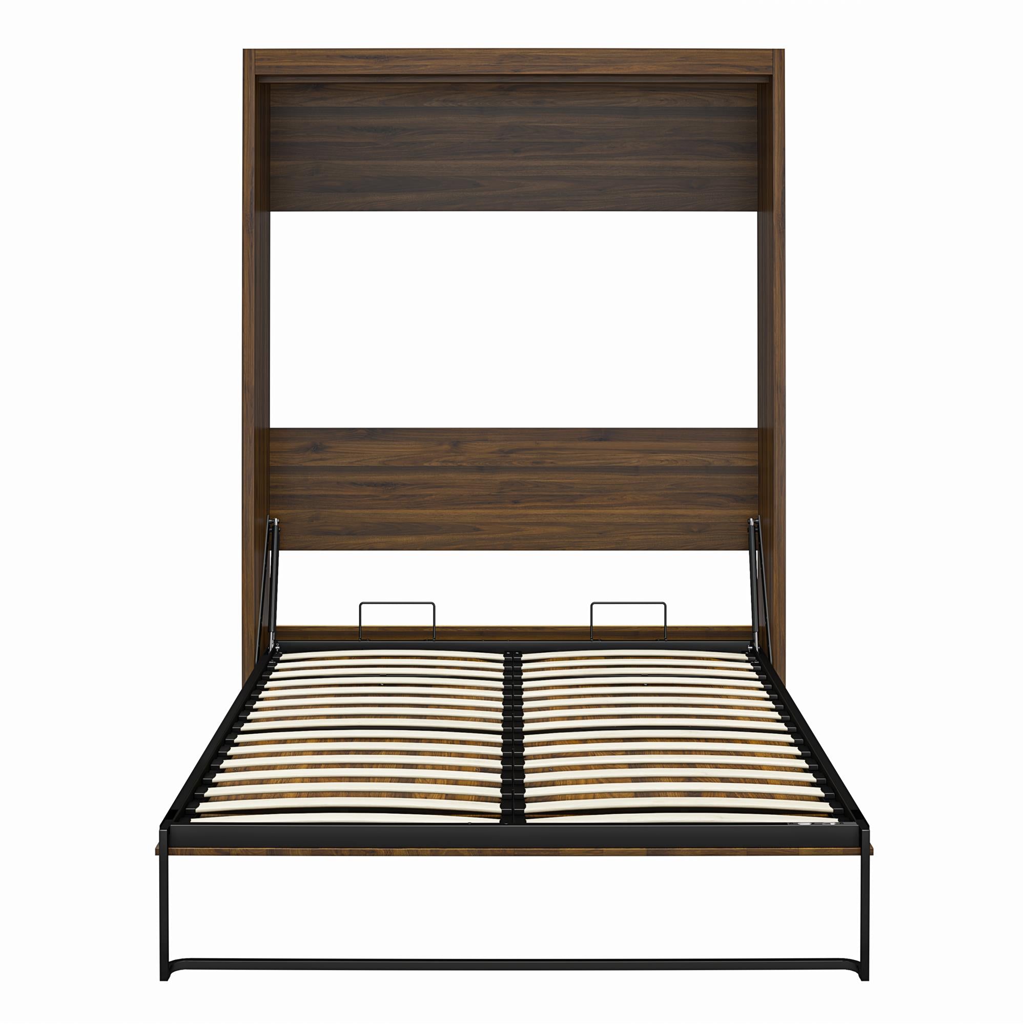 Signature Sleep Paramount Murphy Bed with Bookcase Cabinets - Columbia Walnut - Full