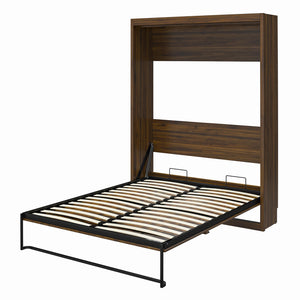 Signature Sleep Paramount Murphy Bed with Bookcase Cabinets - Columbia Walnut - Full