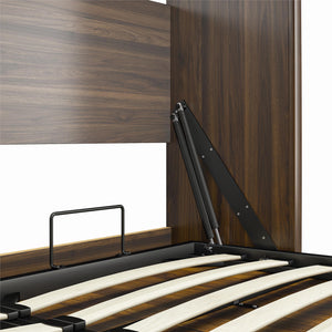 Signature Sleep Paramount Murphy Bed with Bookcase Cabinets - Columbia Walnut - Full