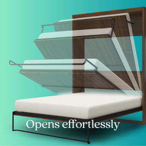 Signature Sleep Paramount Murphy Bed with Bookcase Cabinets - Ivory Oak - Full