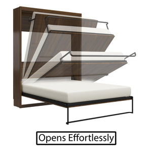 Signature Sleep Paramount Murphy Bed with Bookcase Cabinets - Ivory Oak - Full