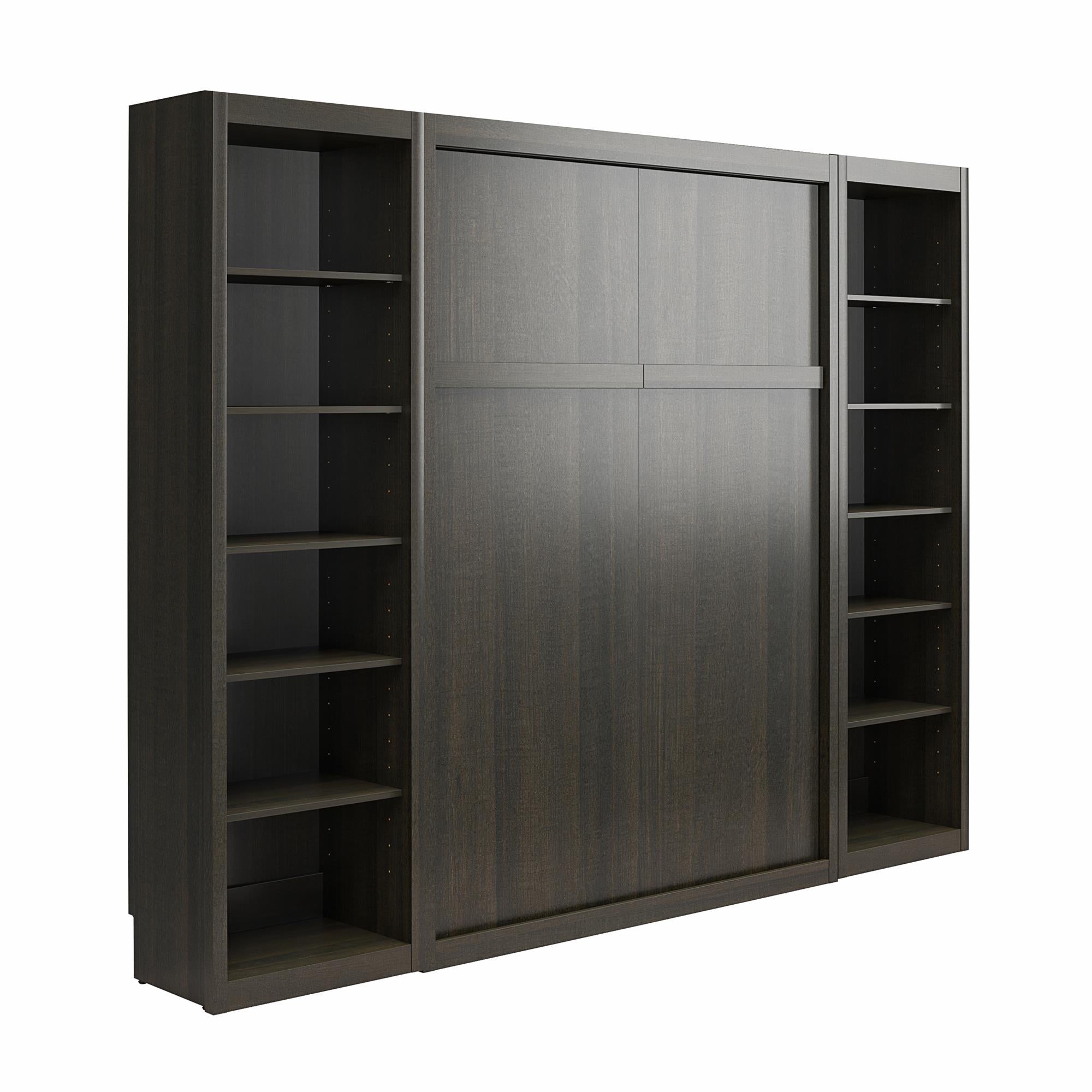 Signature Sleep Paramount Murphy Bed with Bookcase Cabinets - Espresso - Full