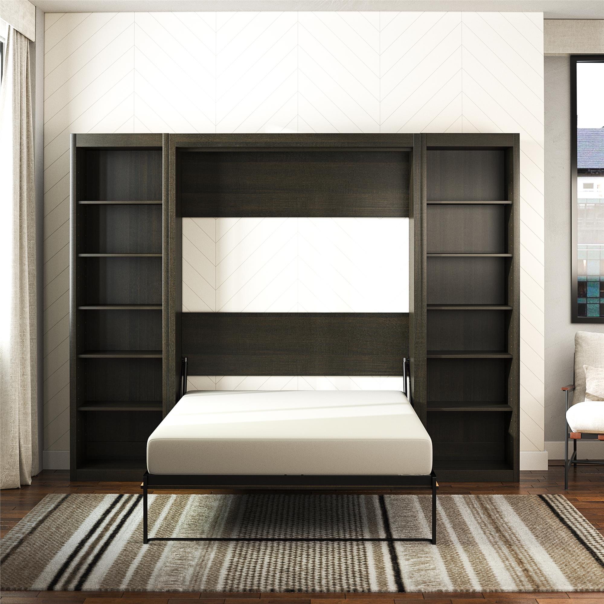 Signature Sleep Paramount Murphy Bed with Bookcase Cabinets - Espresso - Full