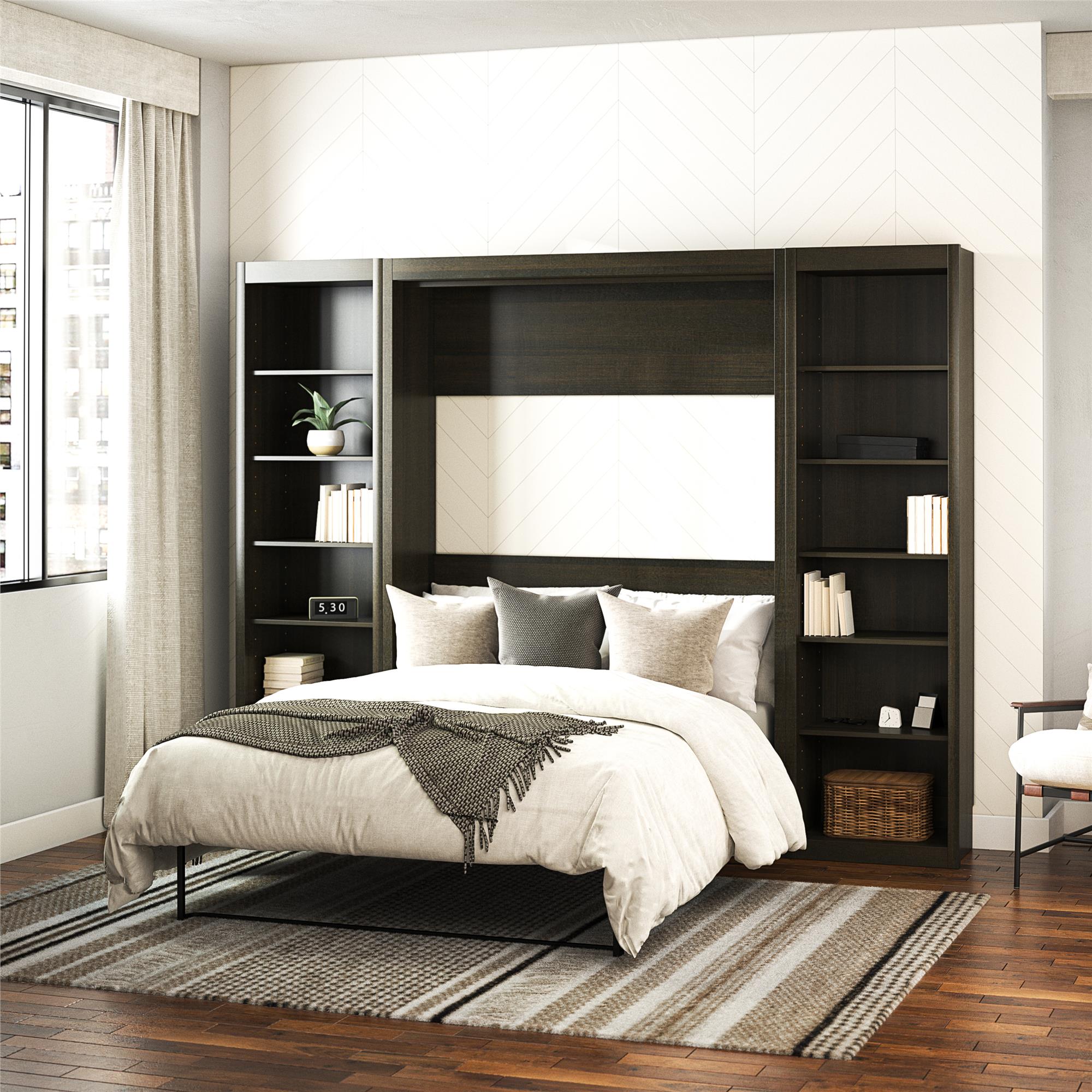Signature Sleep Paramount Murphy Bed with Bookcase Cabinets - Espresso - Full