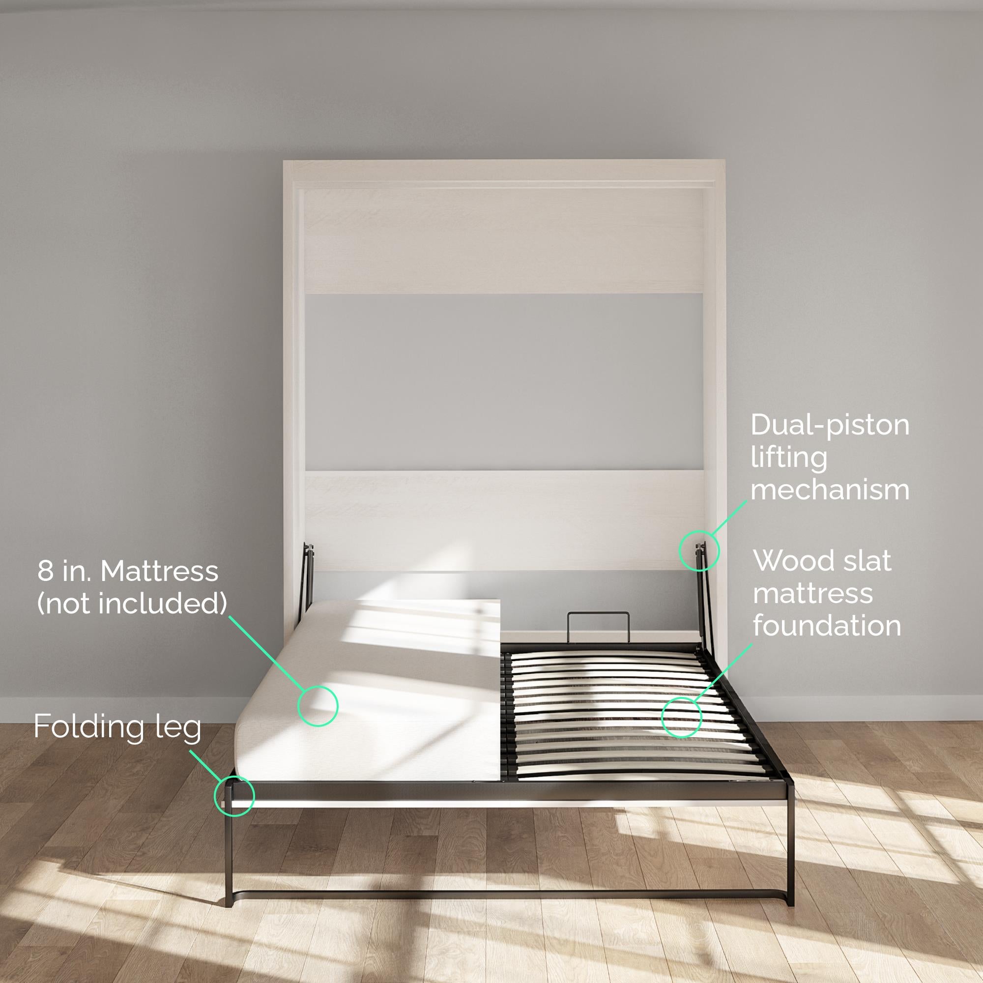 Signature Sleep Paramount Murphy Bed - Ivory Oak - Queen