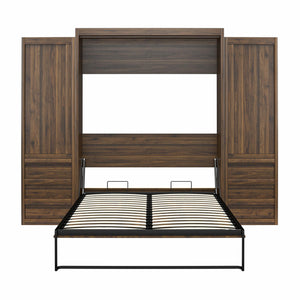 Signature Sleep Paramount Murphy Bed with Armoire Cabinets - Columbia Walnut - Queen