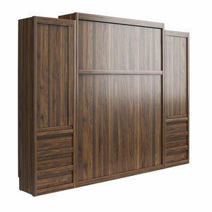 Signature Sleep Paramount Murphy Bed with Armoire Cabinets - Columbia Walnut - Queen