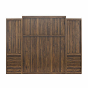 Signature Sleep Paramount Murphy Bed with Armoire Cabinets - Columbia Walnut - Queen