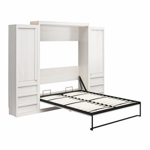 Signature Sleep Paramount Murphy Bed with Armoire Cabinets - Ivory Oak - Queen