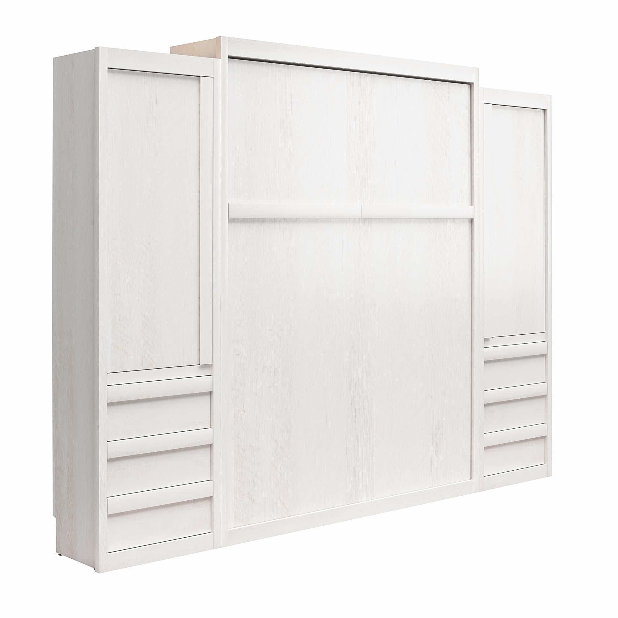 Signature Sleep Paramount Murphy Bed with Armoire Cabinets - Ivory Oak - Queen