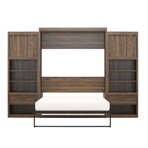 Signature Sleep Paramount Murphy Bed with Nightstand Cabinets - Columbia Walnut - Queen