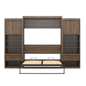 Signature Sleep Paramount Murphy Bed with Nightstand Cabinets - Columbia Walnut - Queen