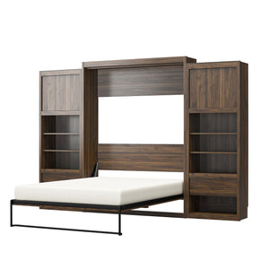 Signature Sleep Paramount Murphy Bed with Nightstand Cabinets - Columbia Walnut - Queen