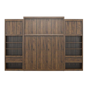 Signature Sleep Paramount Murphy Bed with Nightstand Cabinets - Columbia Walnut - Queen