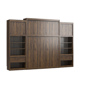 Signature Sleep Paramount Murphy Bed with Nightstand Cabinets - Columbia Walnut - Queen