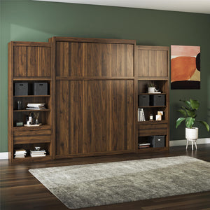 Signature Sleep Paramount Murphy Bed with Nightstand Cabinets - Columbia Walnut - Queen