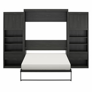 Signature Sleep Paramount Murphy Bed with Nightstand Cabinets - Black Oak - Queen