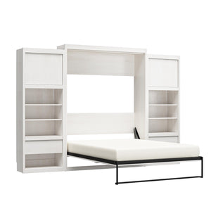 Signature Sleep Paramount Murphy Bed with Nightstand Cabinets - Ivory Oak - Queen