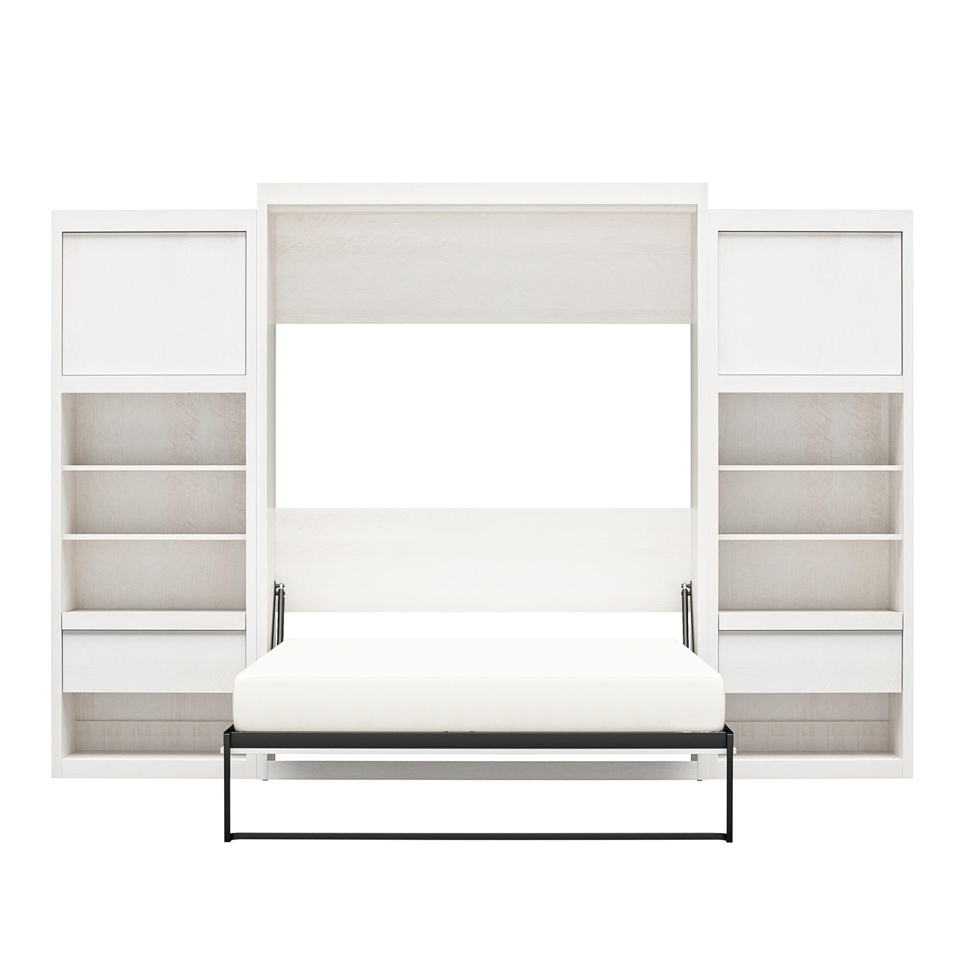 Signature Sleep Paramount Murphy Bed with Nightstand Cabinets - Ivory Oak - Queen