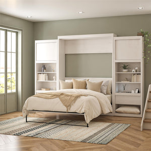 Signature Sleep Paramount Murphy Bed with Nightstand Cabinets - Ivory Oak - Queen