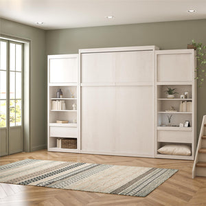 Signature Sleep Paramount Murphy Bed with Nightstand Cabinets - Ivory Oak - Queen
