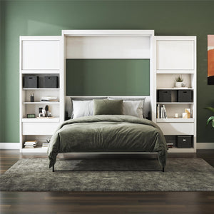 Signature Sleep Paramount Murphy Bed with Nightstand Cabinets - Ivory Oak - Queen
