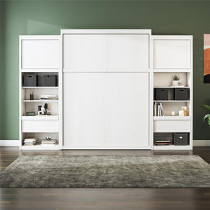 Signature Sleep Paramount Murphy Bed with Nightstand Cabinets - Ivory Oak - Queen