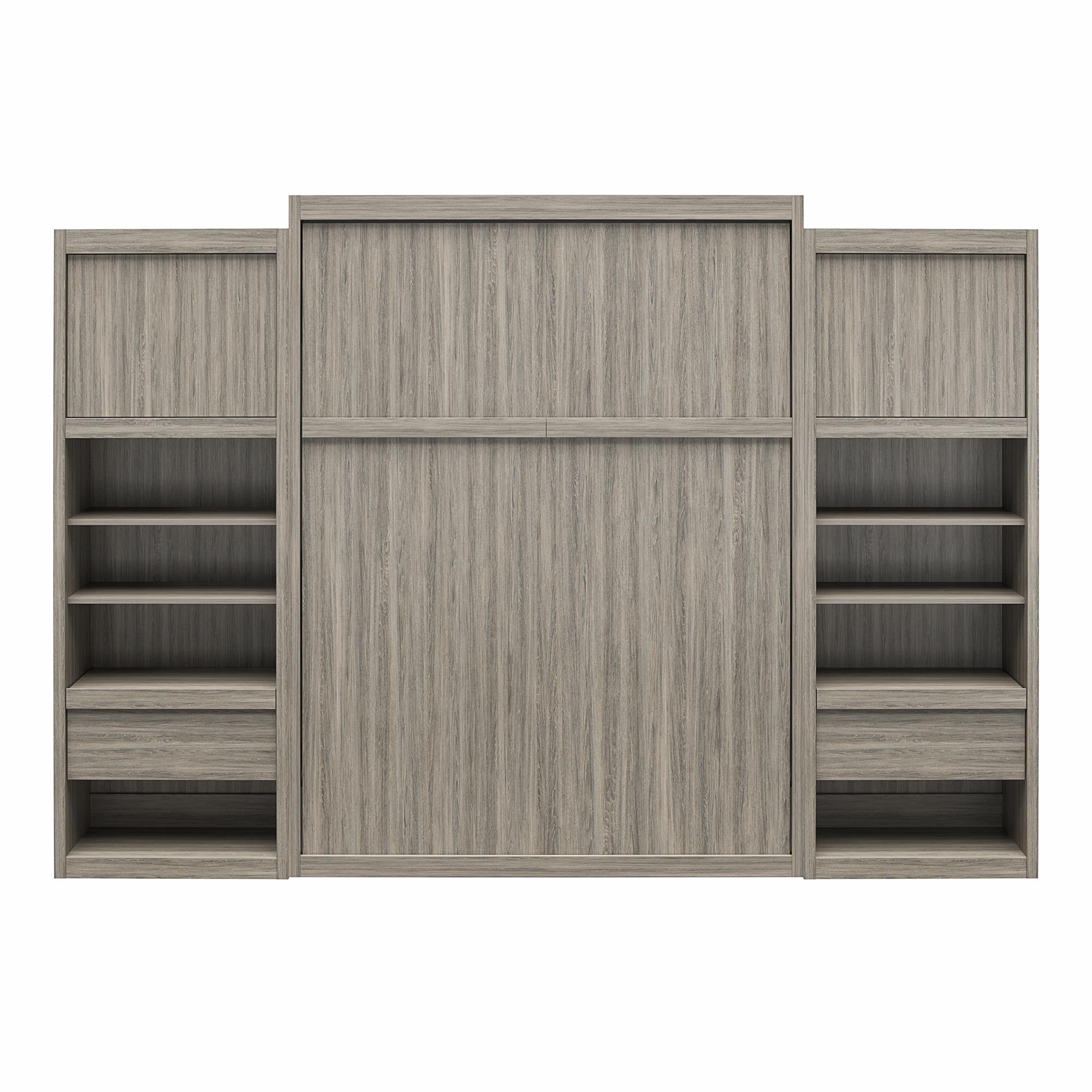 Signature Sleep Paramount Murphy Bed with Nightstand Cabinets - Gray Oak - Queen