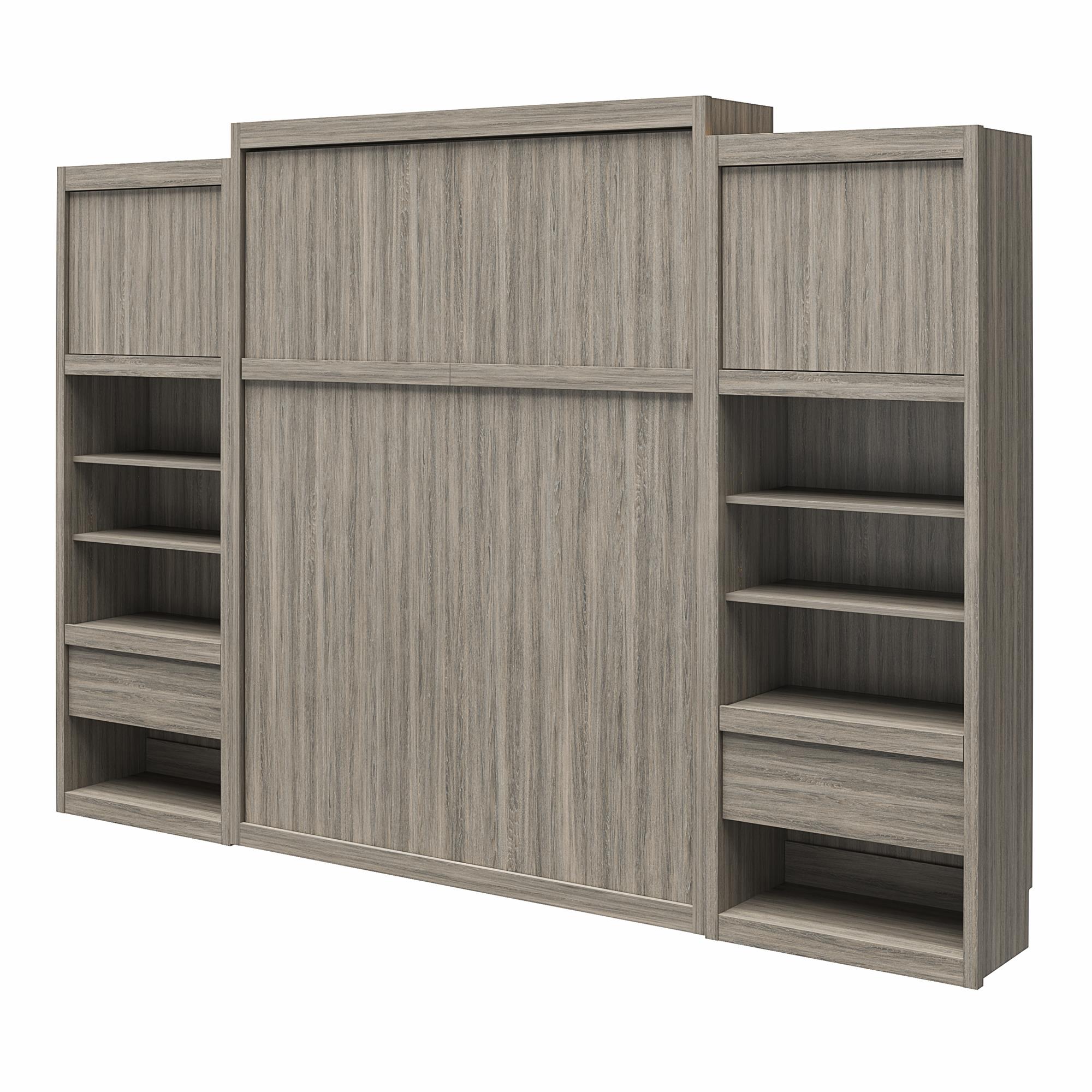Signature Sleep Paramount Murphy Bed with Nightstand Cabinets - Gray Oak - Queen