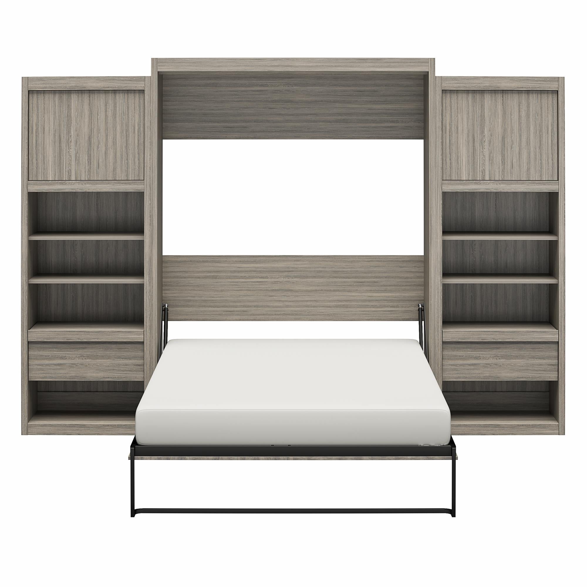 Signature Sleep Paramount Murphy Bed with Nightstand Cabinets - Gray Oak - Queen