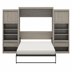 Signature Sleep Paramount Murphy Bed with Nightstand Cabinets - Gray Oak - Queen