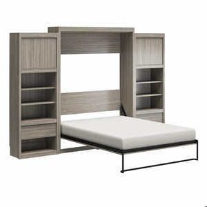 Signature Sleep Paramount Murphy Bed with Nightstand Cabinets - Gray Oak - Queen