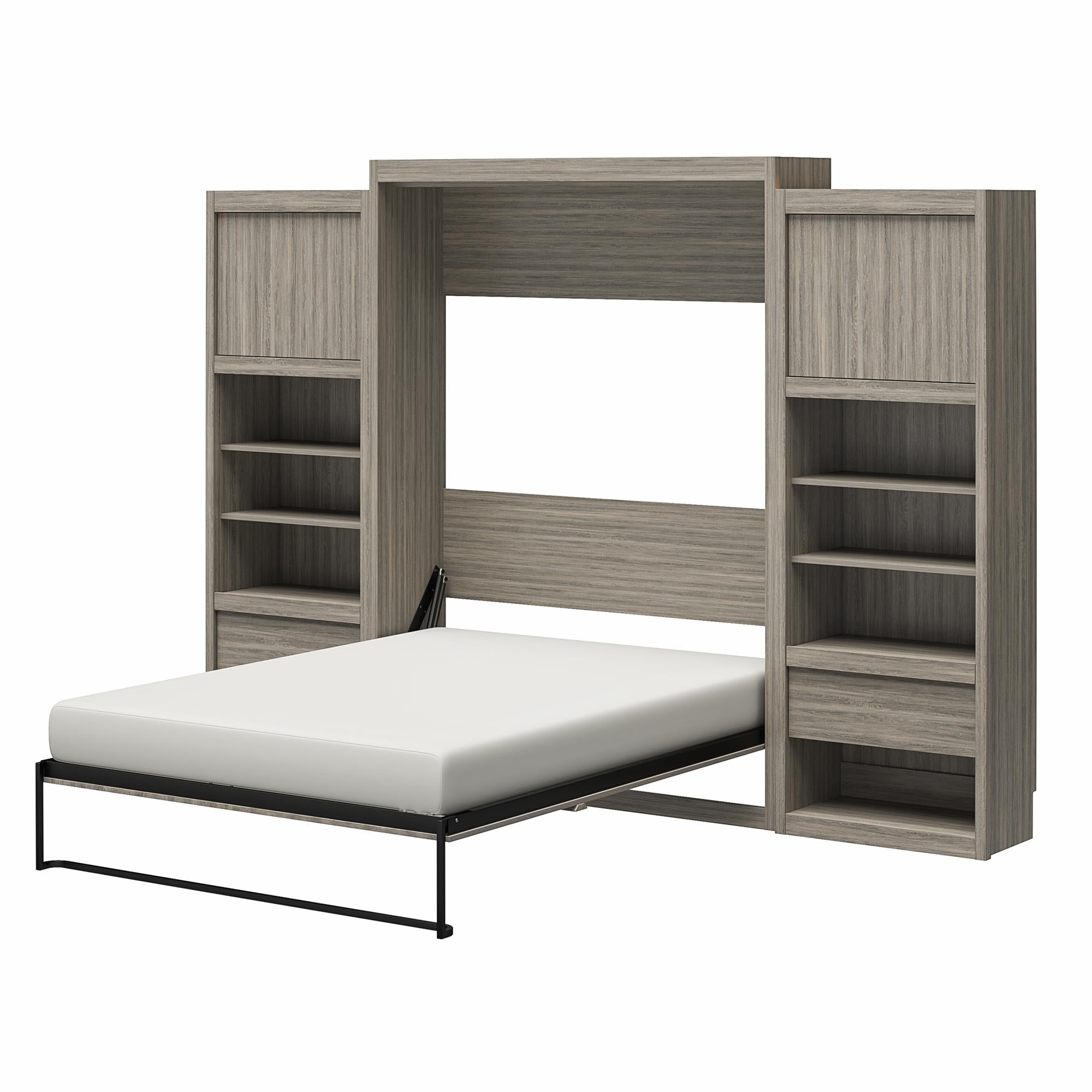 Signature Sleep Paramount Murphy Bed with Nightstand Cabinets - Gray Oak - Queen